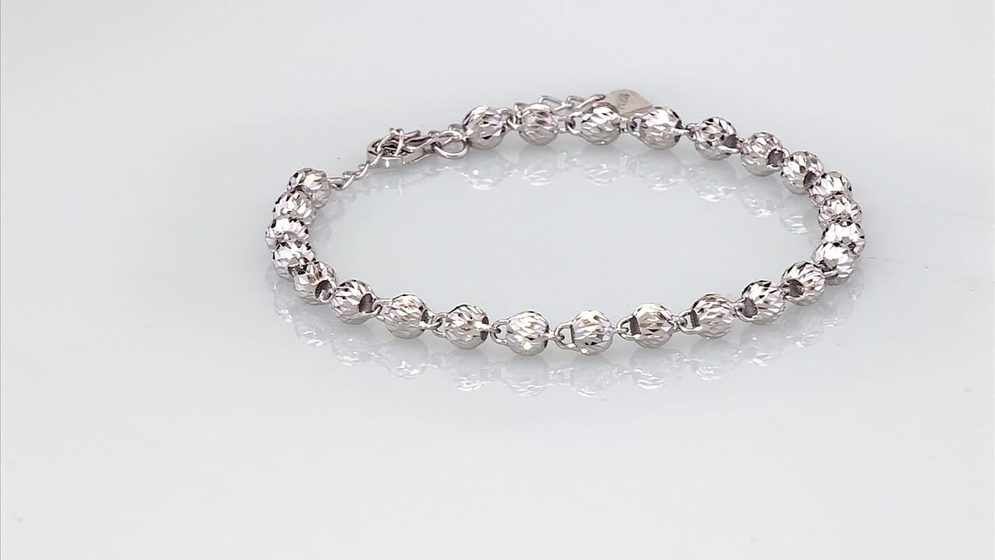 Rhapsody Luxe Beaded Chain Bracelet in 950 Platinum (6.50-8.0 Inche) (6.50 Grams)