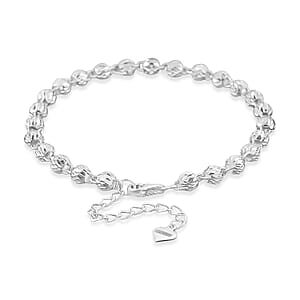 Rhapsody Luxe Beaded Chain Bracelet in 950 Platinum (6.50-8.0 Inche) (6.50 Grams)