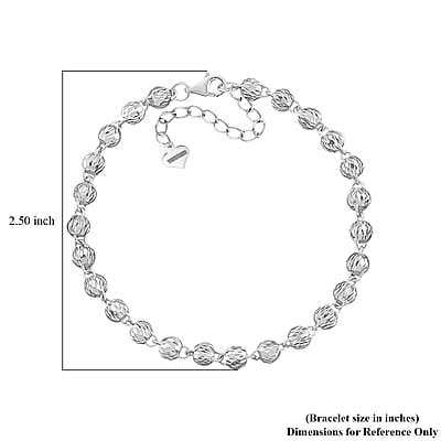 Rhapsody Luxe Beaded Chain Bracelet in 950 Platinum (6.50-8.0 Inche) (6.50 Grams)