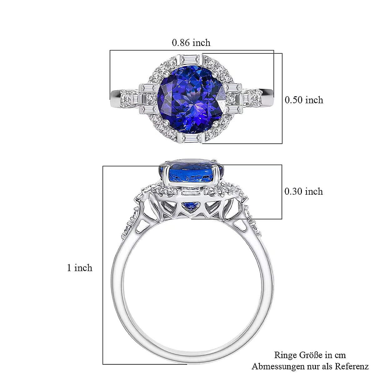 Doorbuster Certified & Appraised Rhapsody AAAA Tanzanite and Diamond E-F VS 4.03 ctw Art Deco Ring in 950 Platinum (Size 7.0) 6.83 Grams image number 5