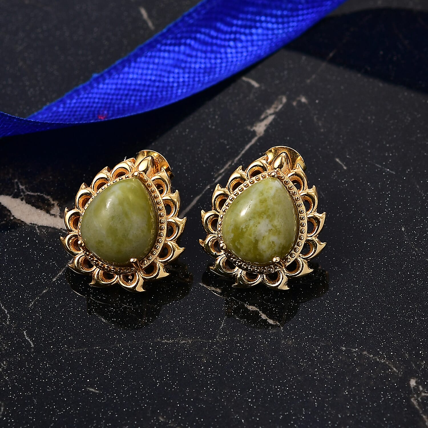 EverTrue Connemara Marble 9.60 ctw Earrings in 18K YG Plated