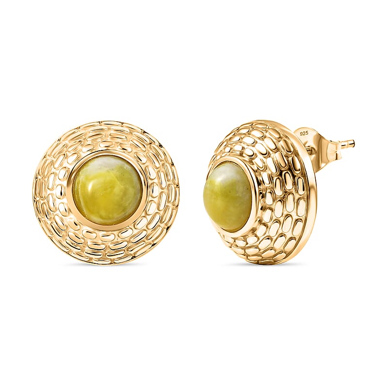 EverTrue Connemara Marble 4.30 ctw Earrings in 18K YG Plated with ION Plated YG Stainless Steel