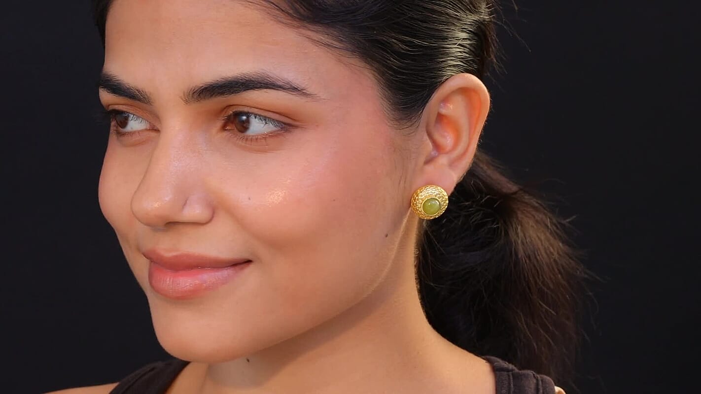 EverTrue Connemara Marble 4.30 ctw Earrings in 18K YG Plated with ION Plated YG Stainless Steel