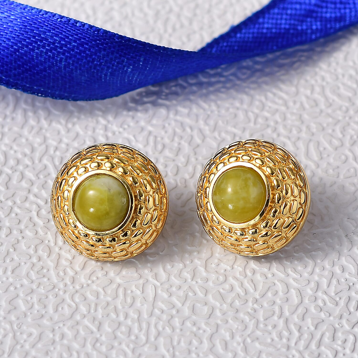 EverTrue Connemara Marble 4.30 ctw Earrings in 18K YG Plated with ION Plated YG Stainless Steel