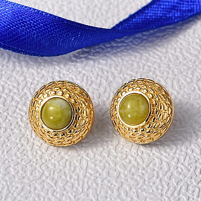 EverTrue Connemara Marble 4.30 ctw Earrings in 18K YG Plated with ION Plated YG Stainless Steel