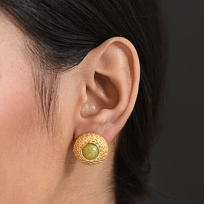 EverTrue Connemara Marble 4.30 ctw Earrings in 18K YG Plated with ION Plated YG Stainless Steel