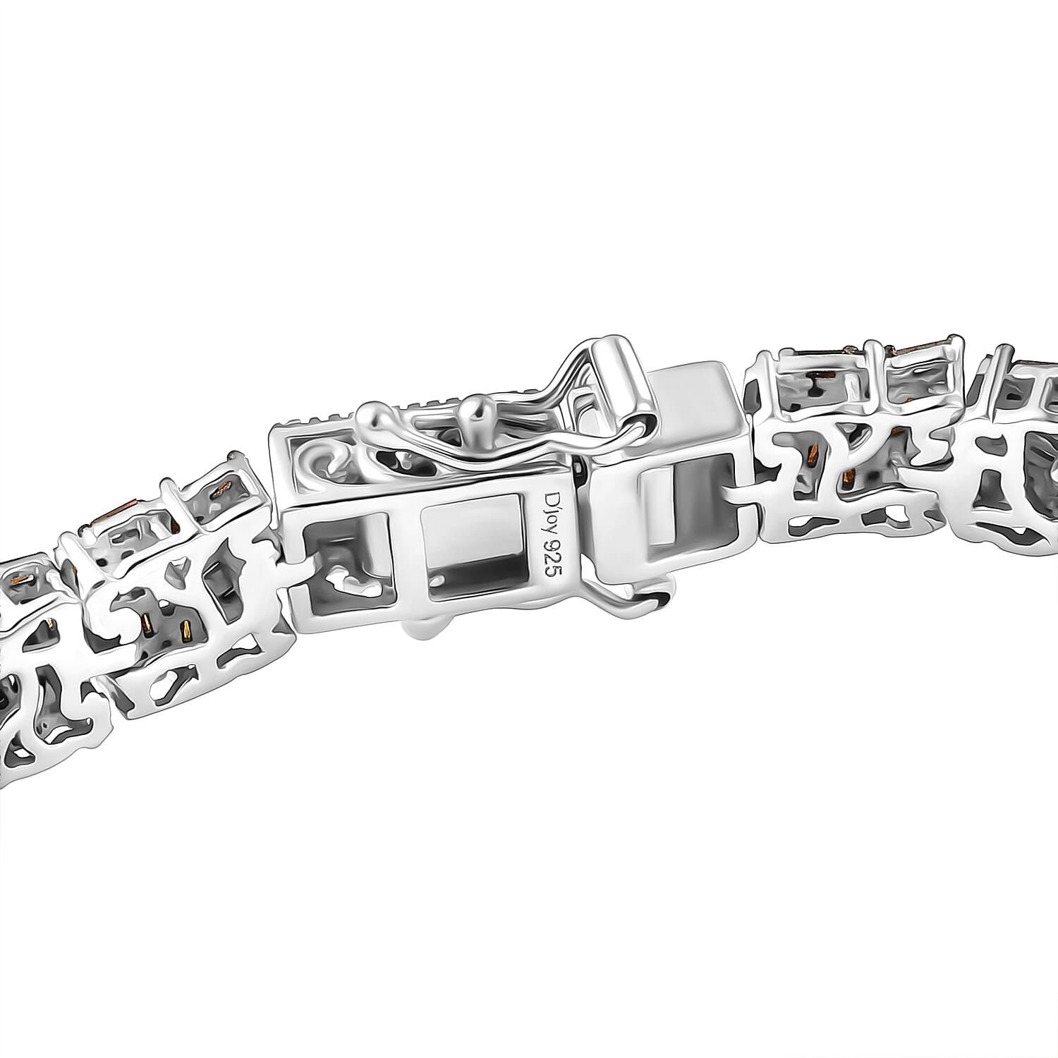 D'Joy Red Diamond 5.01 ctw Bracelet in Rhodium Over Sterling Silver (7.50 In)
