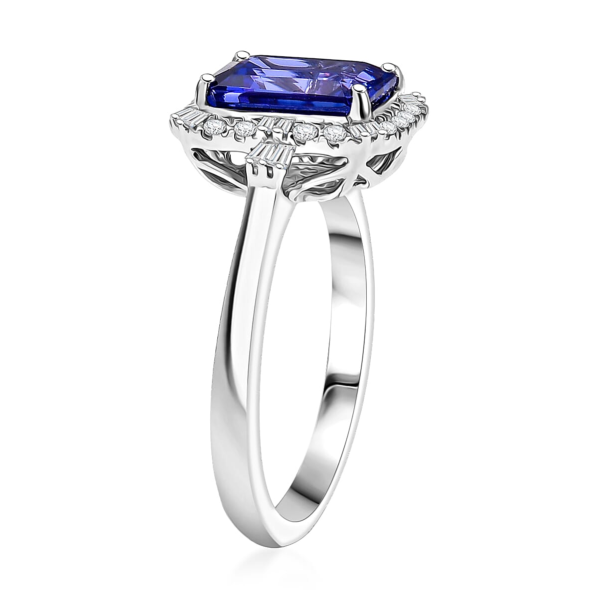 Certified & Appraised Rhapsody AAAA Tanzanite and Diamond E-F VS 3.00 ctw Ring in 950 Platinum (Size 7.0) 6 Grams image number 3