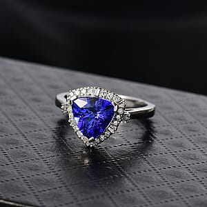 Certified & Appraised Rhapsody AAAA Tanzanite and Diamond E-F VS 3.04 ctw Ring in 950 Platinum (Size 6.0) 6.40 Grams