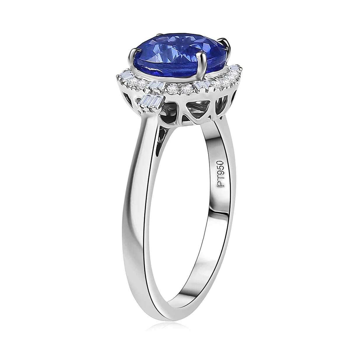 Certified & Appraised Rhapsody AAAA Tanzanite and Diamond E-F VS 3.00 ctw Ring in 950 Platinum (Size 6.0) 5.50 Grams image number 3