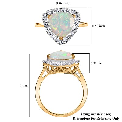 Certified & Appraised AAA Ethiopian Welo Opal and Luxuriant Diamond G-H SI 2.50 ctw Ring in 10K Yellow Gold (Size 10.0)