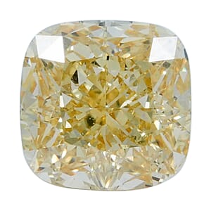 IGI Certified Luxuriant Lab Grown Yellow Diamond (VS2) (Sqr Cush) 1.00 ctw