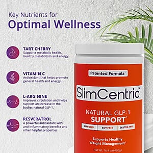 SlimCentric Natural GLP-1 Support Healthy Weight Management Dietary Supplement (16.4oz, 30 Day Supply)