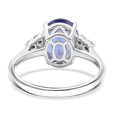 Certified & Appraised Luxoro AAA Tanzanite and I2 Diamond 3.00 ctw Ring in 14K White Gold (Size 10.0)