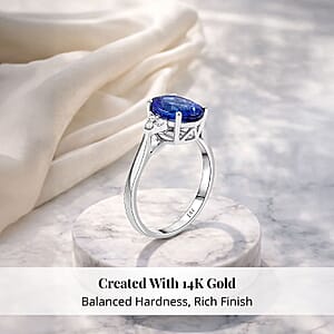 Certified & Appraised Luxoro AAA Tanzanite and I2 Diamond 3.00 ctw Ring in 14K White Gold (Size 6.0)