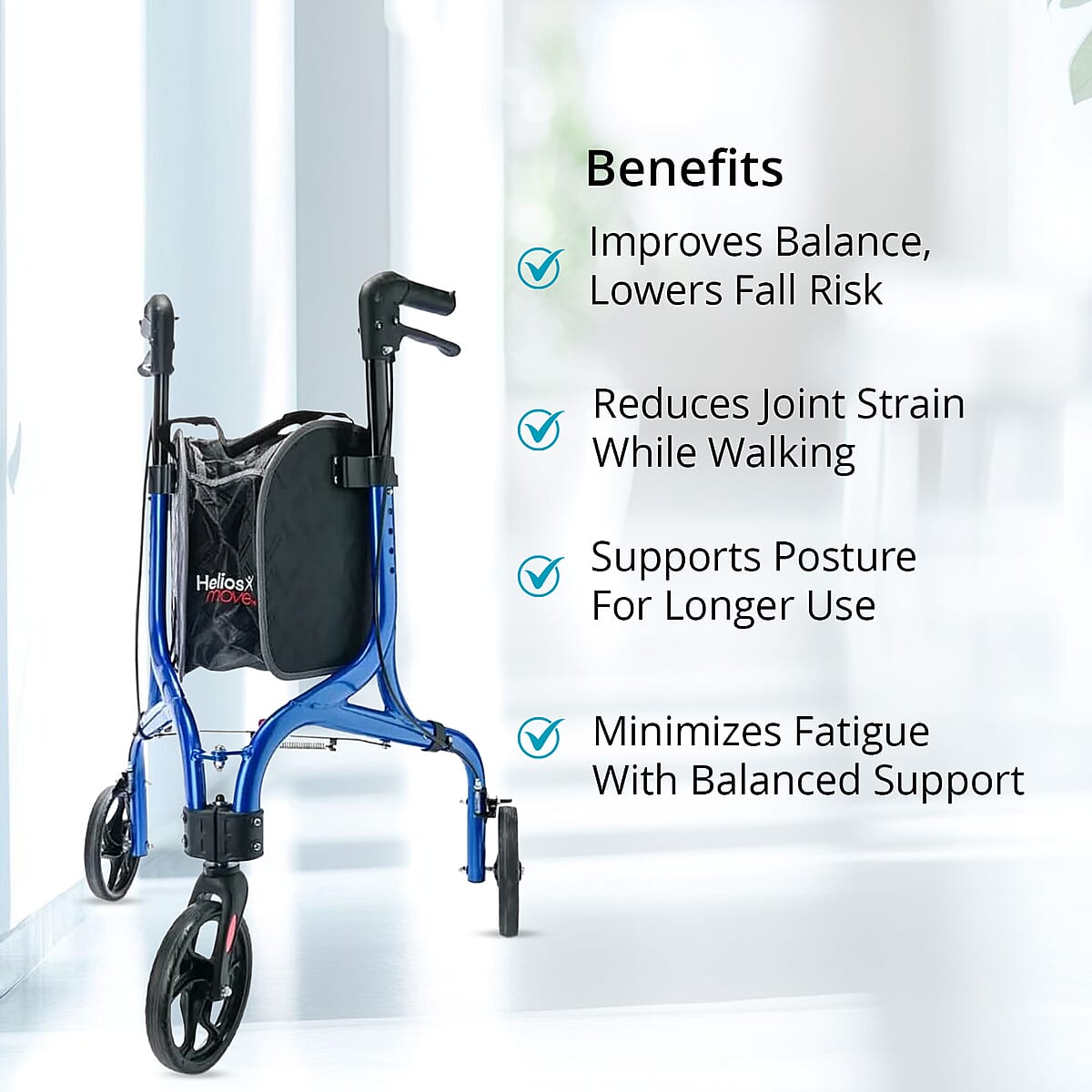 Closeout 3 Wheel Walker -Blue image number 1