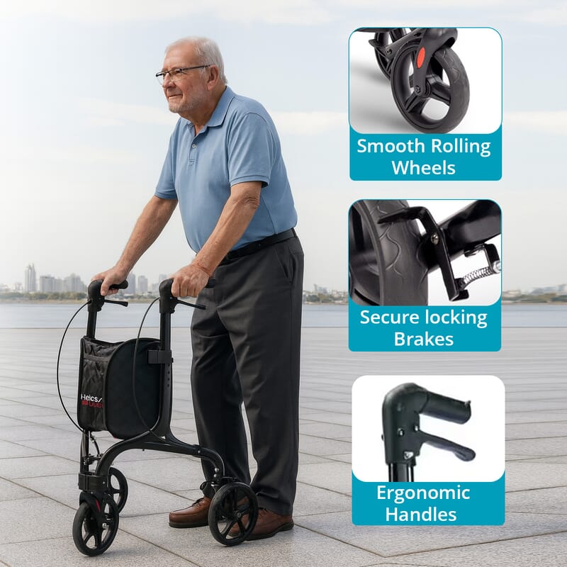 Closeout Helios 3 Wheel Walker -Black