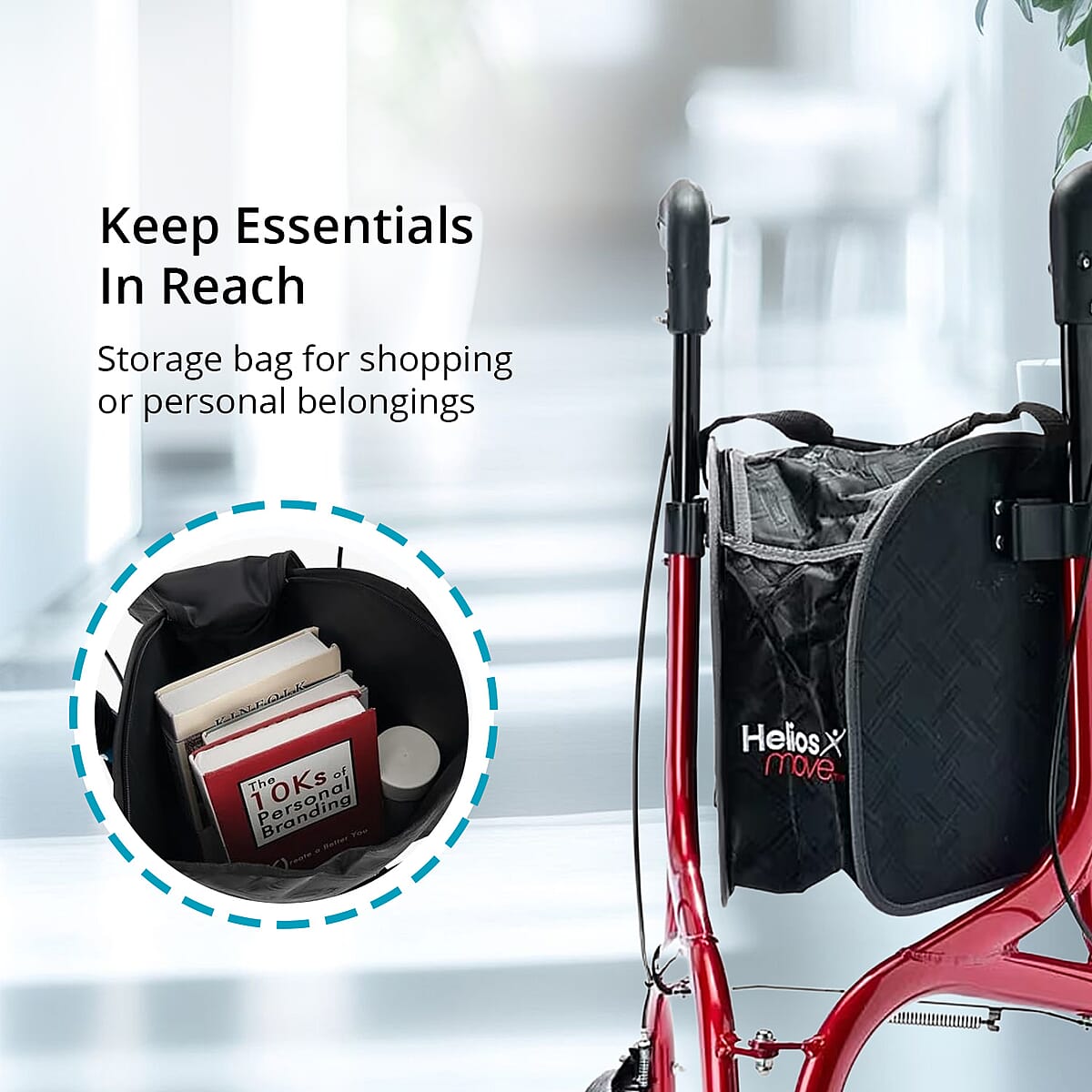 Closeout Helios 3 Wheel Walker -Red image number 2