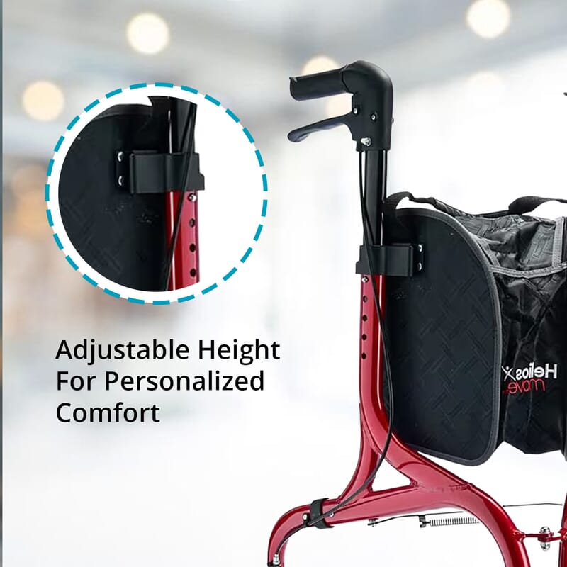 Closeout Helios 3 Wheel Walker -Red