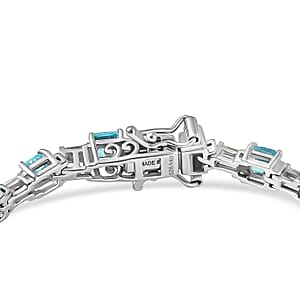 D'Joy Apatite and Moissanite 7.90 ctw Bracelet in Rhodium Over Sterling Silver (6.50 In)