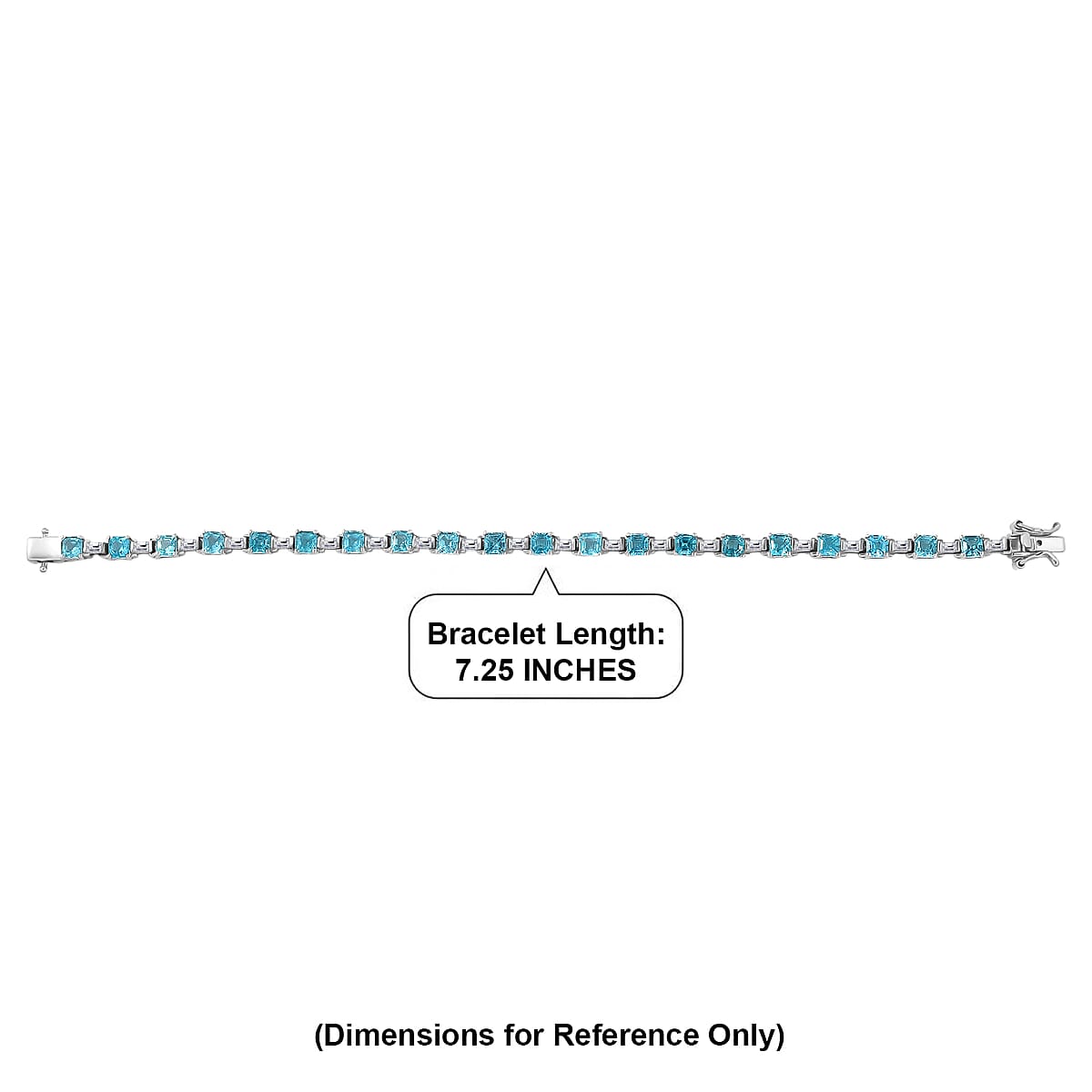 D'Joy Asscher Cut Apatite and Moissanite 7.90 ctw Linear Architecture Bracelet in Rhodium Over Sterling Silver (7.25 In) image number 4