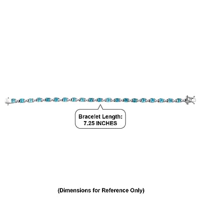 D'Joy Asscher Cut Apatite and Moissanite 7.90 ctw Linear Architecture Bracelet in Rhodium Over Sterling Silver (7.25 In)