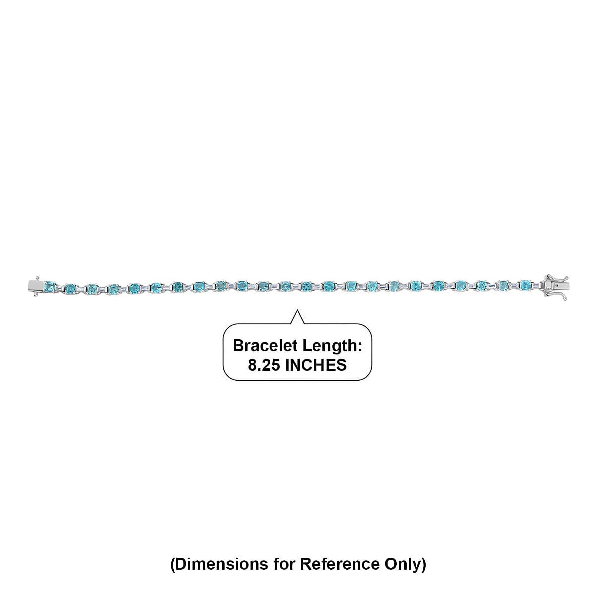 D'Joy Asscher Cut Apatite and Moissanite 9.10 ctw Linear Architecture Bracelet in Rhodium Over Sterling Silver (8.00 In) image number 4