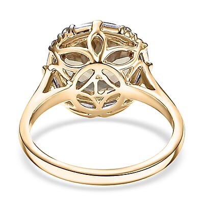 Certified & Appraised AAA Turkizite and Luxuriant Diamond G-H SI 5.57 ctw Ring in 10K Yellow Gold (Size 10.0)
