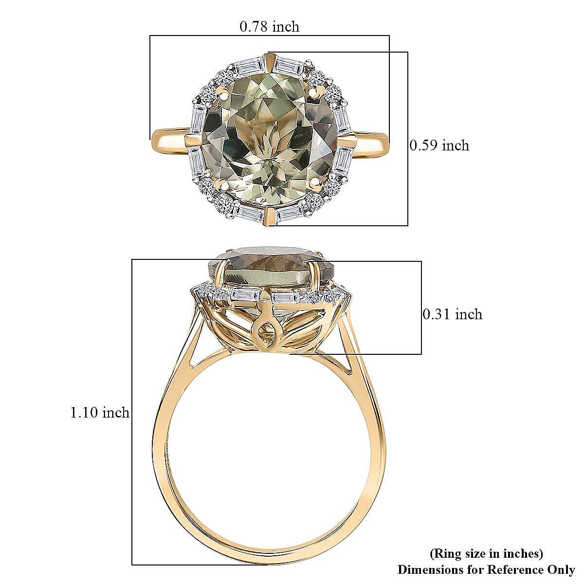 Certified & Appraised AAA Turkizite and Luxuriant Diamond G-H SI 5.57 ctw Ring in 10K Yellow Gold image number 5