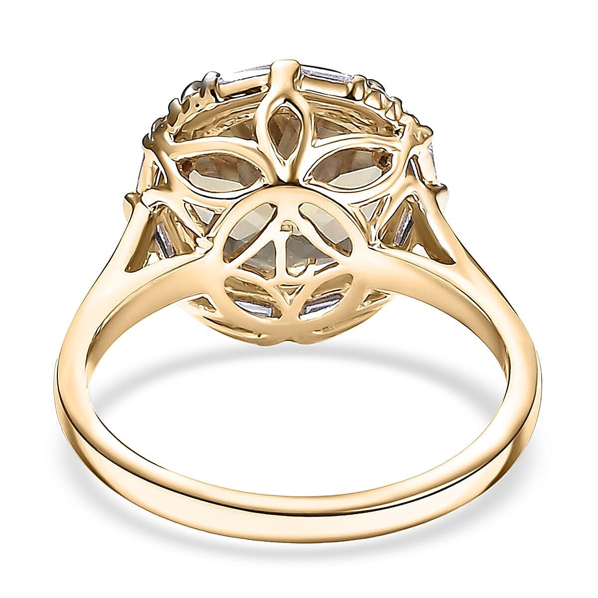  Certified & Appraised AAA Turkizite and Luxuriant Diamond G-H SI 5.57 ctw Ring in 10K Yellow Gold (Size 6.0) image number 3