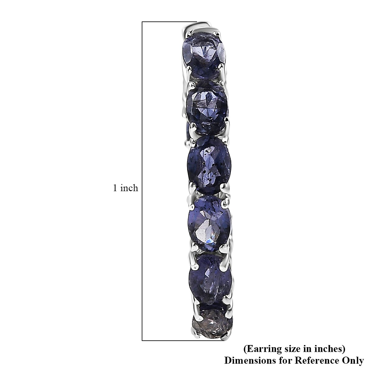 D'Joy Premium Catalina Iolite 4.00 ctw Inside-out Hoop Earrings in Rhodium Over Sterling Silver image number 5