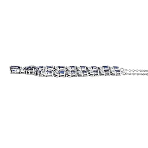 D'Joy Premium Catalina Iolite and Moissanite 4.70 ctw Royal Serenade Necklace in Rhodium Over Sterling Silver 18 Inches