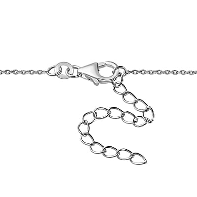 D'Joy Premium Catalina Iolite and Moissanite 4.70 ctw Royal Serenade Necklace in Rhodium Over Sterling Silver 18 Inches