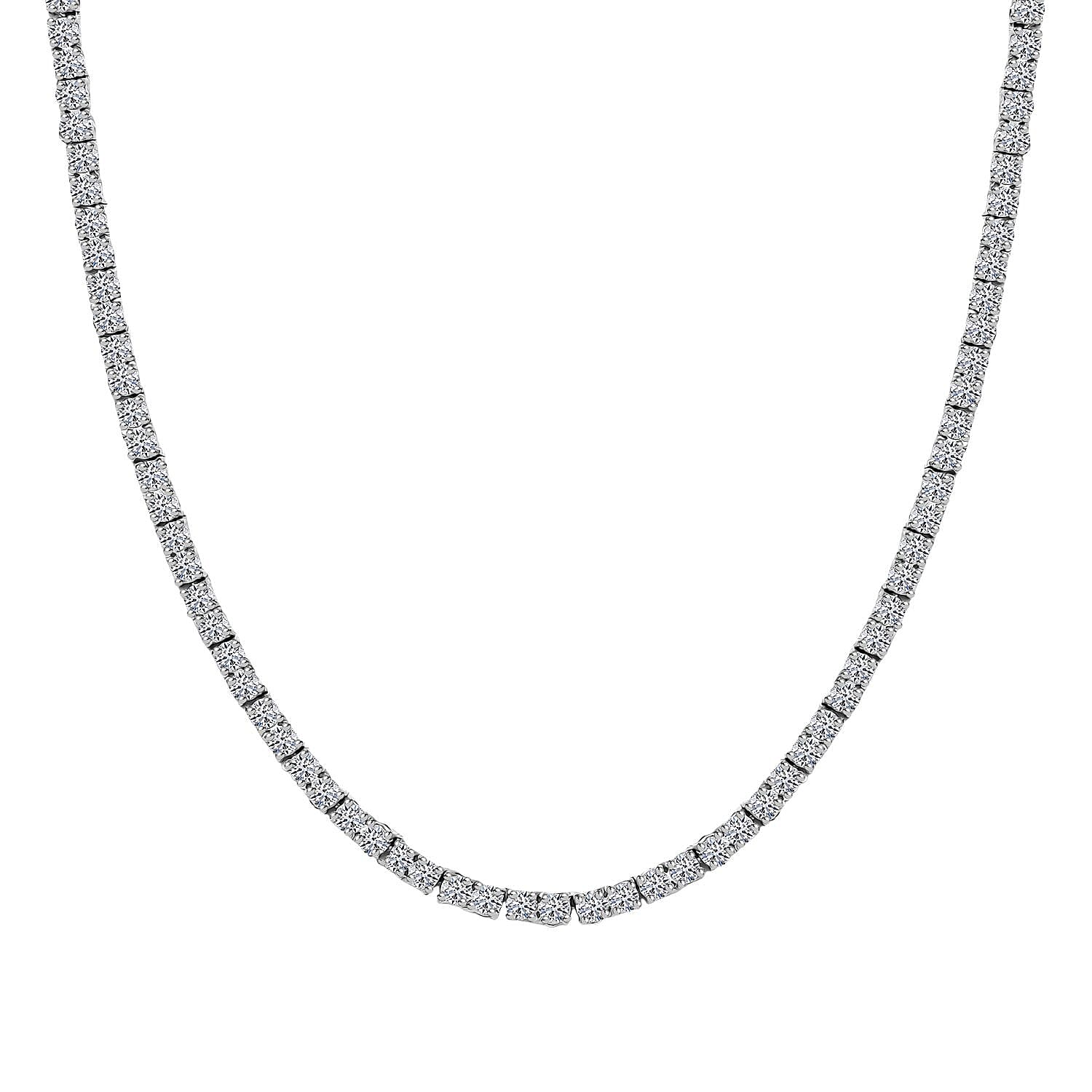 Luxuriant Lab Grown Diamond G-H SI 10.03 ctw Necklace in Rhodium Over Sterling Silver (18 Inches)