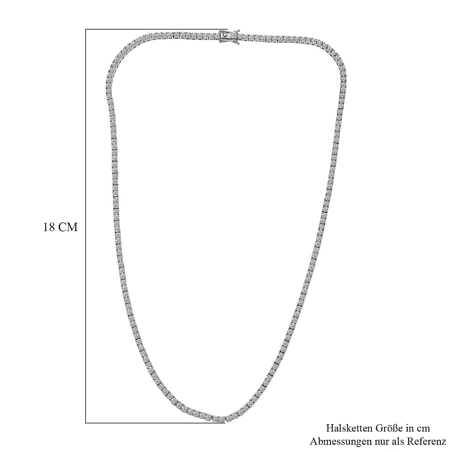 Luxuriant Lab Grown Diamond G-H SI 10.03 ctw Necklace in Rhodium Over Sterling Silver (18 Inches)