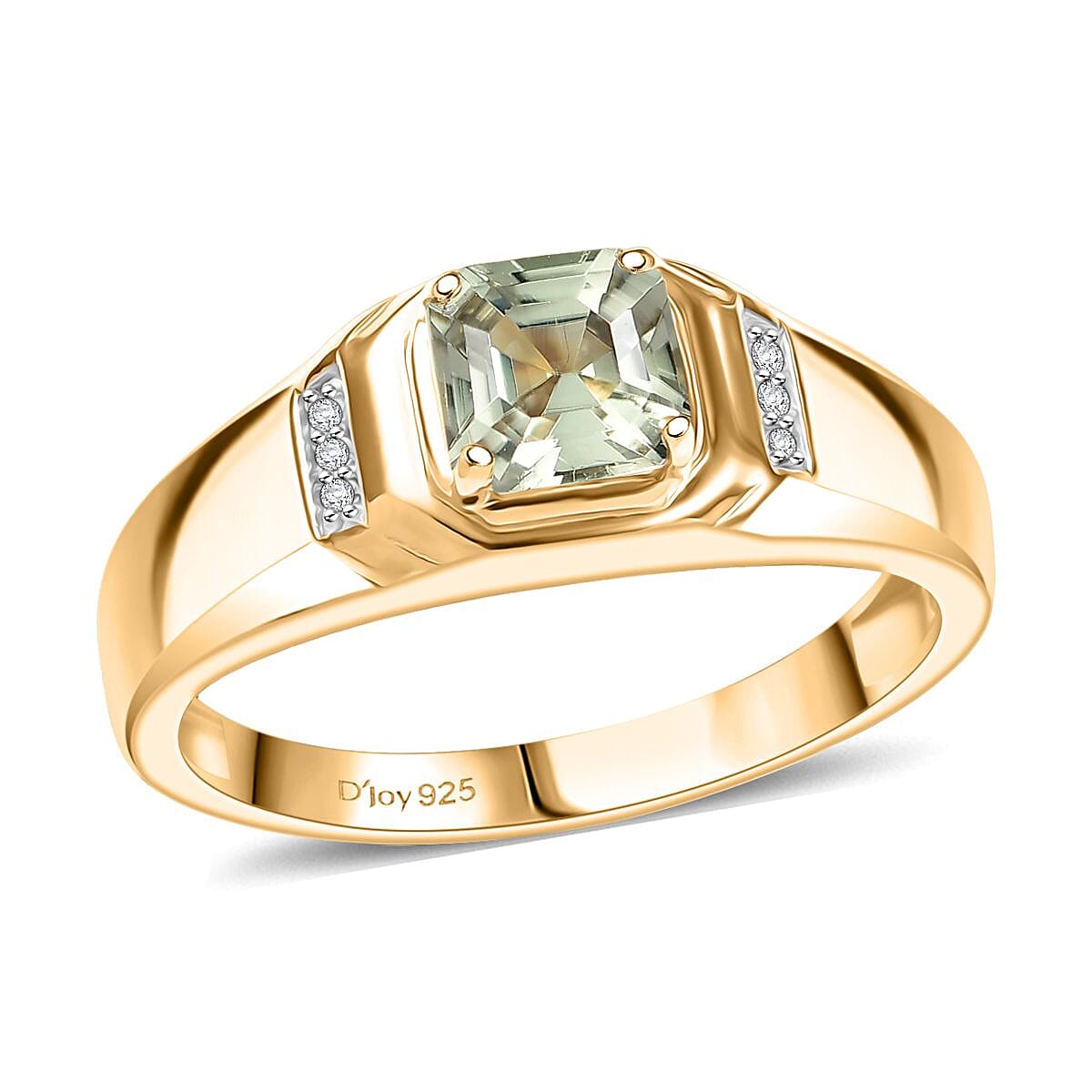 D'Joy AAA Turkizite and Moissanite 1.35 ctw Crown Valor Men's Ring in 18K Vermeil Yellow Gold Over Sterling Silver (Size 10.0) image number 0