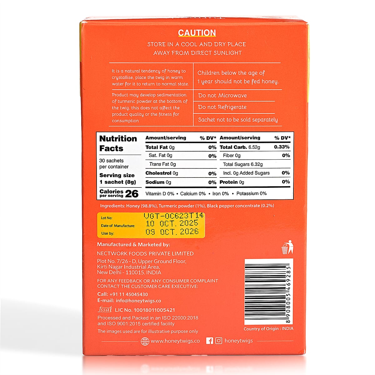 Honey Twigs Turmeric Infused Honey Sticks - 30 Count Single Serve Natural Honey Straws - 8.47oz image number 3