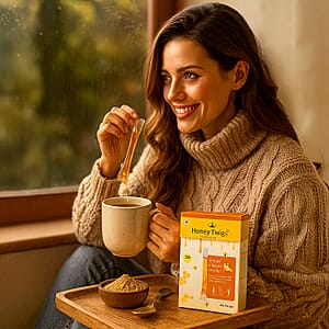 Honey Twigs Ginger Infused Honey Sticks - 30 Count Single Serve Natural Honey Straws - 8.47 oz