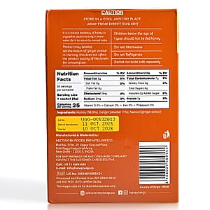 Honey Twigs Ginger Infused Honey Sticks - 30 Count Single Serve Natural Honey Straws - 8.47 oz