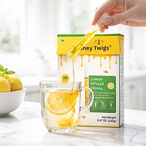Honey Twigs Lemon Infused Honey Sticks - 30 Count Single Serve Natural Honey Straws - 8.47 oz