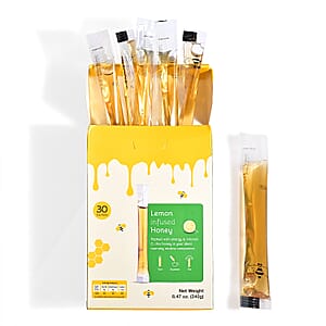 Honey Twigs Lemon Infused Honey Sticks - 30 Count Single Serve Natural Honey Straws - 8.47 oz