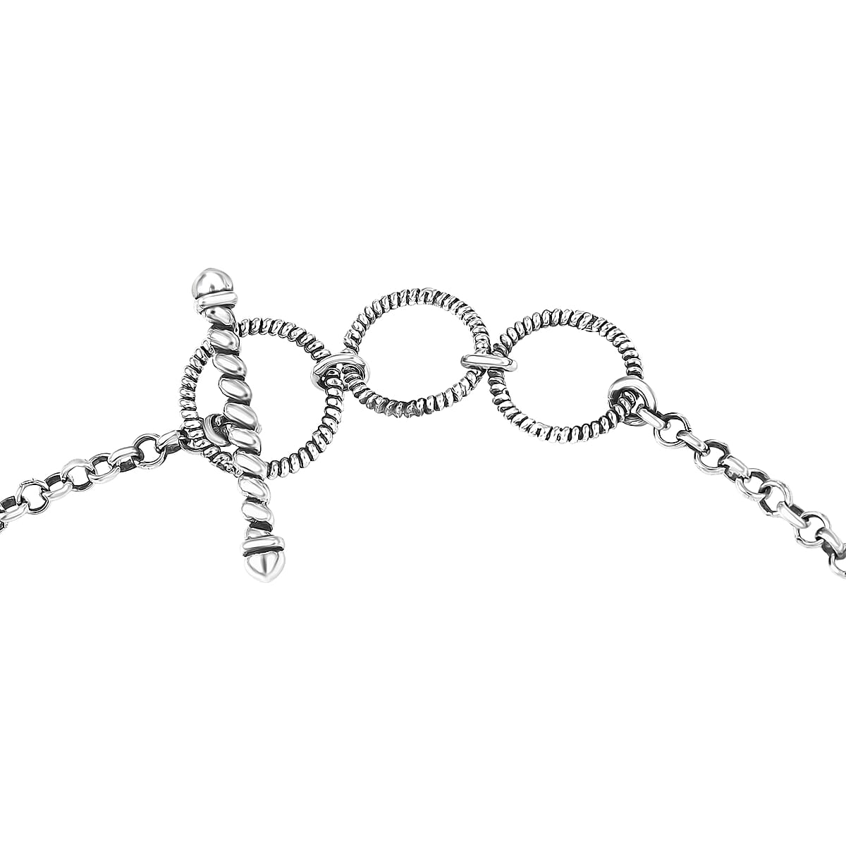 D'Joy Artisan Crafted Premium Royston Turquoise 7.50 ctw Bracelet in Black Oxidised Sterling Silver (7.25 In) image number 3