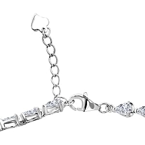 Simulated Diamond 11.70 ctw Bracelet in Rhodium Over Sterling Silver (Size 7)
