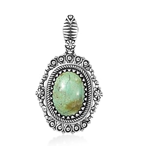 D'Joy Artisan Crafted Royston Turquoise 6.00 ctw Pendant without Chain in Sterling Silver