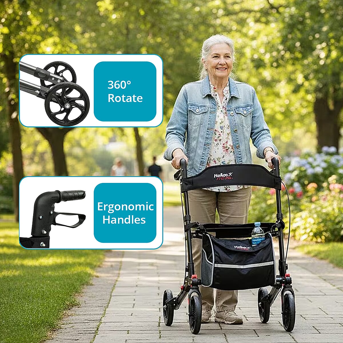 Closeout 4 Wheel Walker -Black image number 3