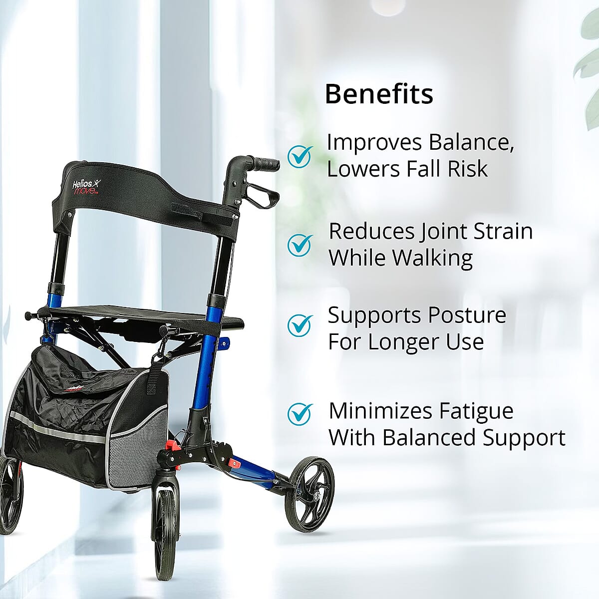 Closeout 4 Wheel Walker -Blue image number 2