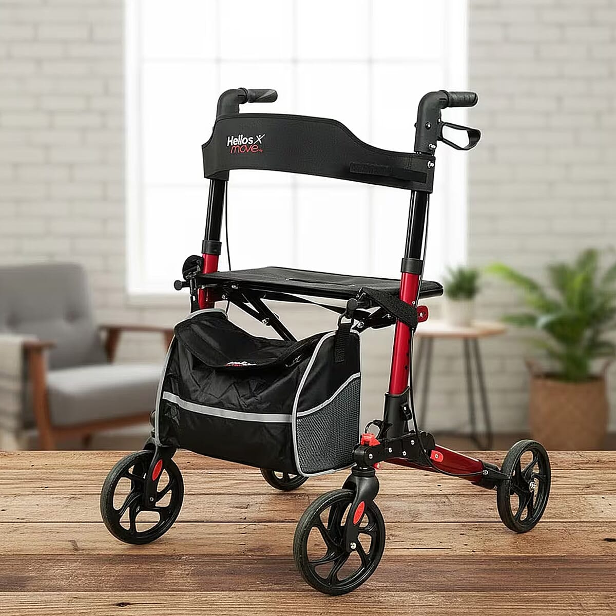 Closeout 4 Wheel Walker -Red image number 1