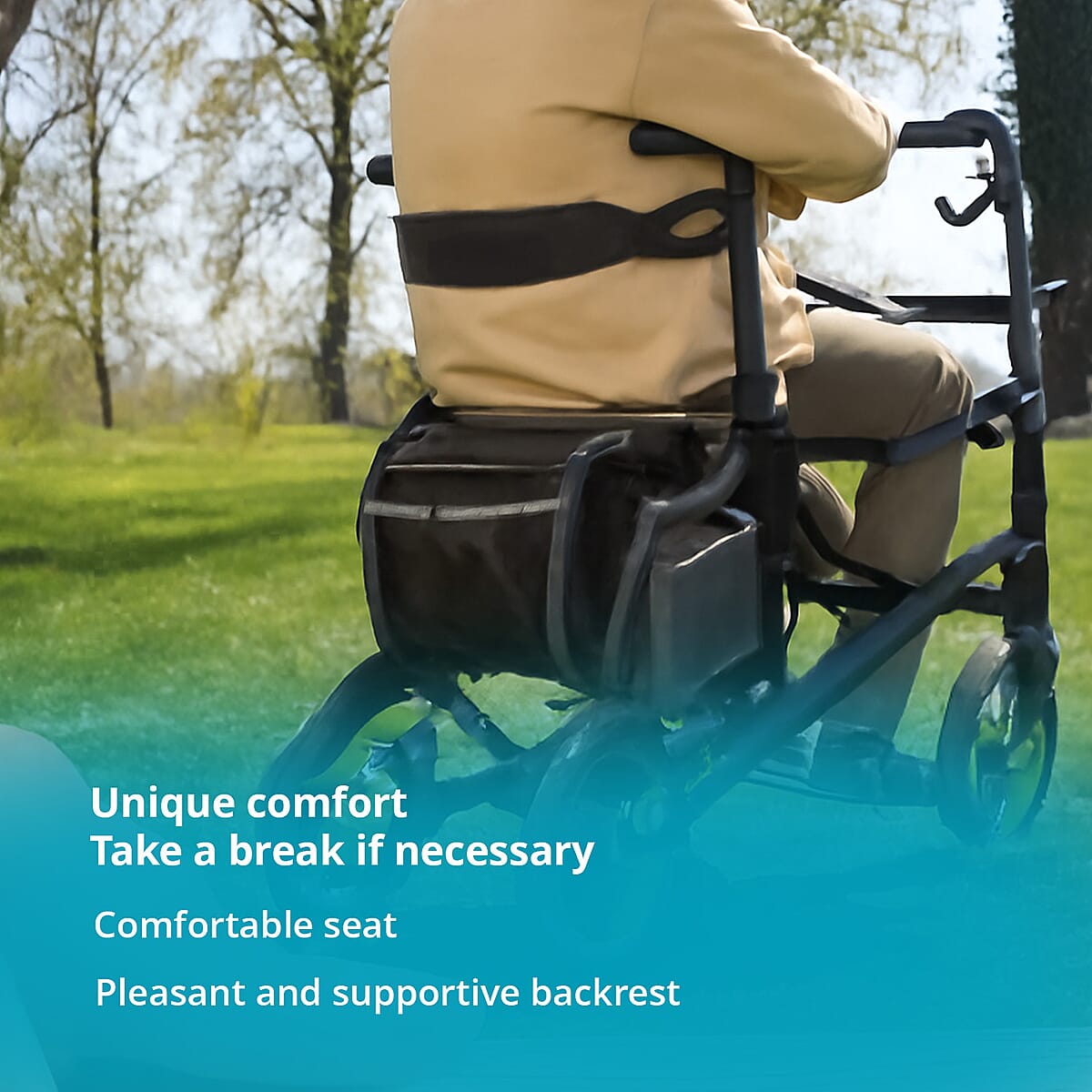 Closeout 4 Wheel Walker -Red image number 4