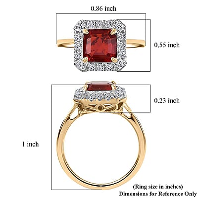 AAA Salamanca Fire Opal and Luxuriant Lab Grown Diamond G-H SI 1.85 ctw Ring in 10K Yellow Gold (Size 12.0)