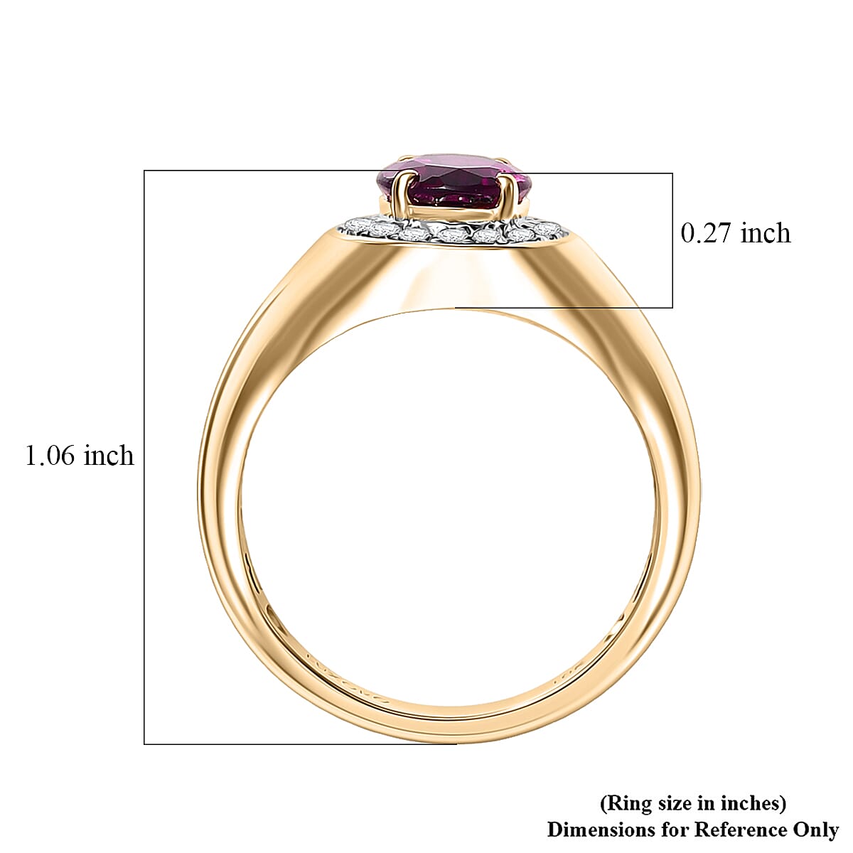 Doorbuster Certified & Appraised Luxoro AAA Radiant Ember Garnet and G-H I2 Diamond 2.49 ctw Men's Ring in 10K Yellow Gold (Size 12.0) 5 Grams image number 1